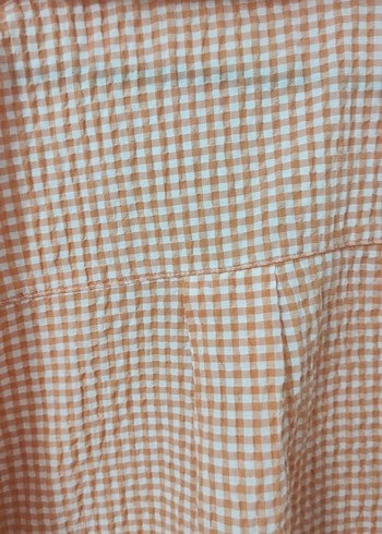 Bej Düğmeli Uzun Kollu Keten Gömlek - Görsel 4