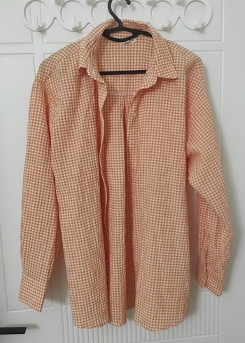 Bej Düğmeli Uzun Kollu Keten Gömlek - Görsel 2