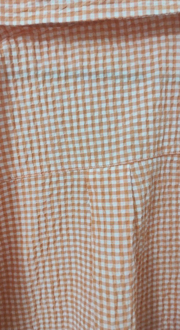 Bej Düğmeli Uzun Kollu Keten Gömlek - Görsel 4