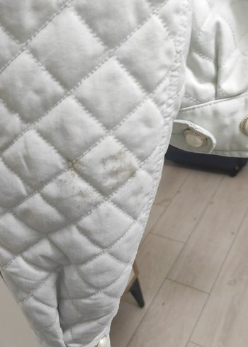 Düğmeli açık yeşil keten Kadın Ceket - Görsel 5