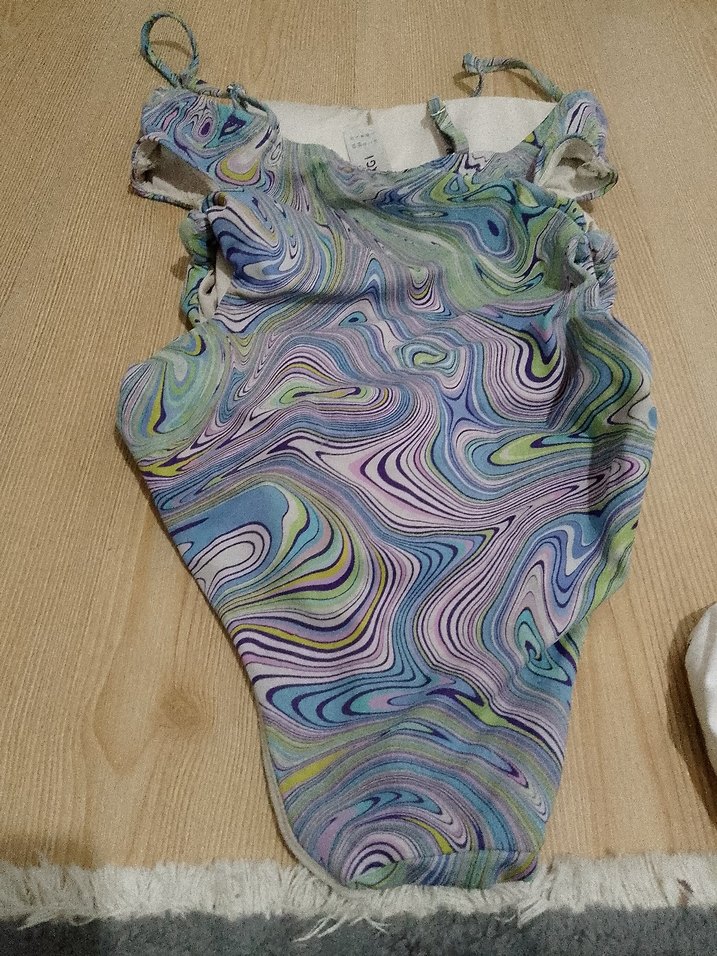 Pastel Renkli, Drapeli, Uzun Kesim Kadın Mayo dağı 36 - Görsel 3