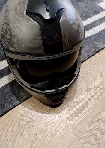 Gri Yılan Desenli Metal Tokalı Motosiklet Kaskı - Görsel 2