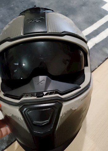 Gri Yılan Desenli Metal Tokalı Motosiklet Kaskı - Görsel 3