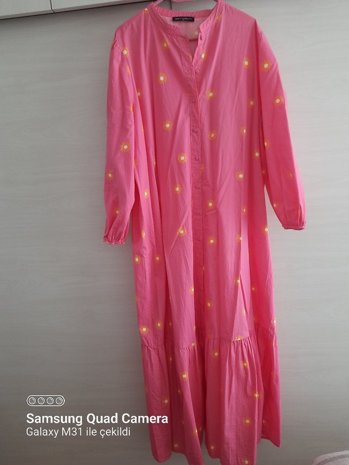 Uzun pembe Bohem Elbise - Görsel 2