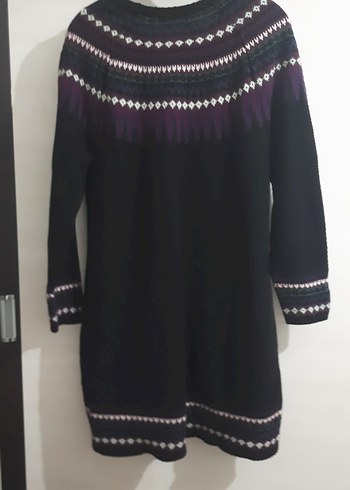 Mor Desenli Bohem Örgü Kadın Kazak - Görsel 3