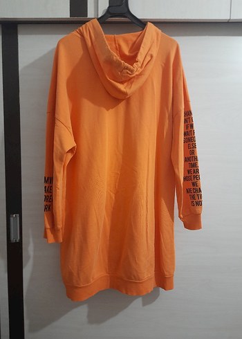 Kadın Turuncu Baskılı Uzun Sweatshirt - Görsel 2