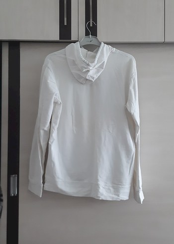 Mavi Baskılı Beyaz Kapüşonlu Sweatshirt - Görsel 2