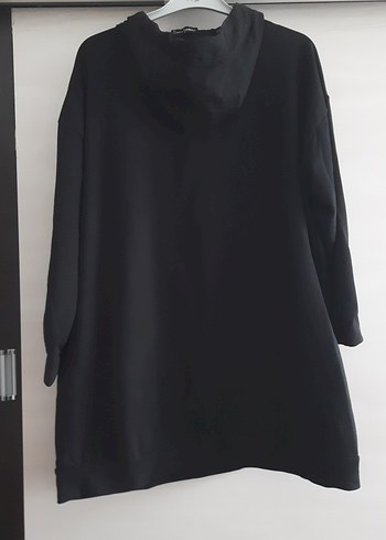 Siyah Yüksek Yakalı Kadın Sweatshirt - Görsel 2