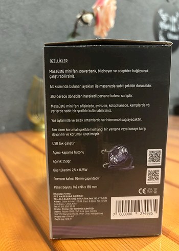 Sidea Gri Masaüstü Mini Vantilatör - Görsel 4