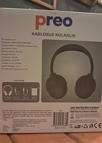 Preo MS3600BT Kablosuz Gri KulaklıkSIGOT - Görsel 2