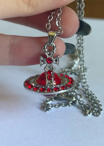 Beden kırmızı Renk Vivienne westwood Orb Kolye