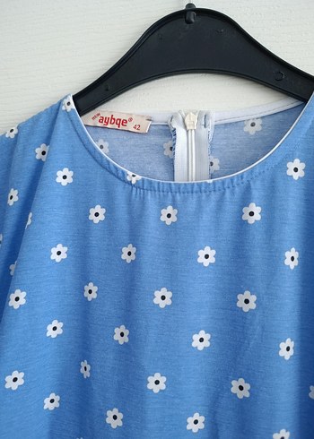 Mavi Bohem Uzun Kollu Uzun Elbise - Görsel 2