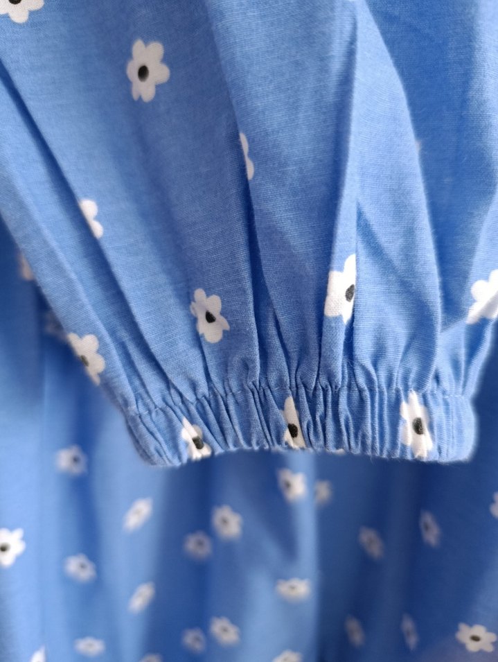 Mavi Bohem Uzun Kollu Uzun Elbise - Görsel 3