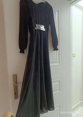 Siyah çocuk elbisesi uzun kollu - Görsel 4