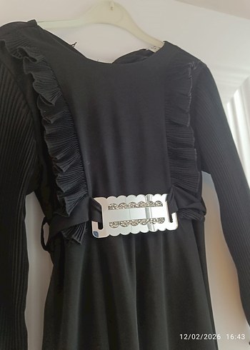 Siyah Kemerli Uzun Gotik Elbise - Görsel 8