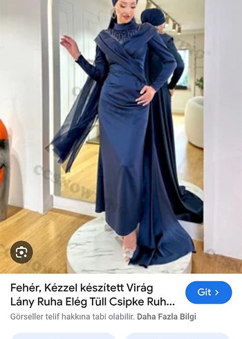 Lacivert Uzun Kollu V Yaka Abiye Elbise