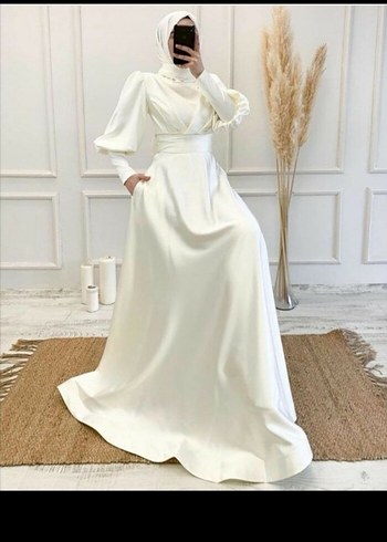 Tesettür beyaz elbise