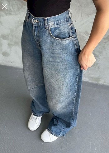 Gri Mavi Bol Kesim jean