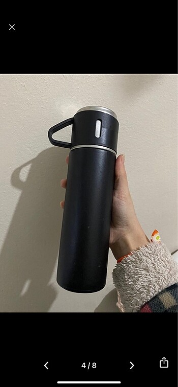 Beden siyah Renk Paslanmaz Çelik termos 580 ml bardaklı
