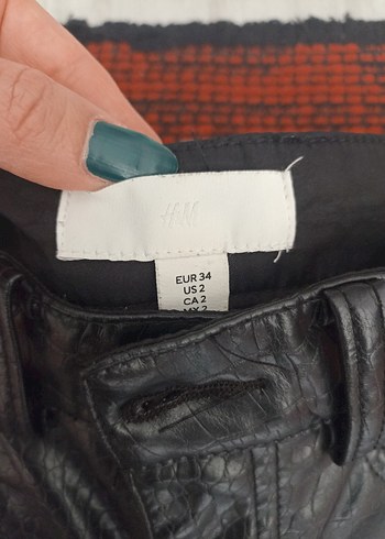 H&M Deri Pantolon - Görsel 5