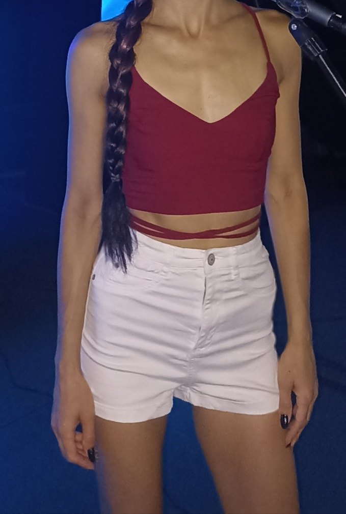 Vişne Rengi V Yaka İnce Askılı Atlet - Görsel 2