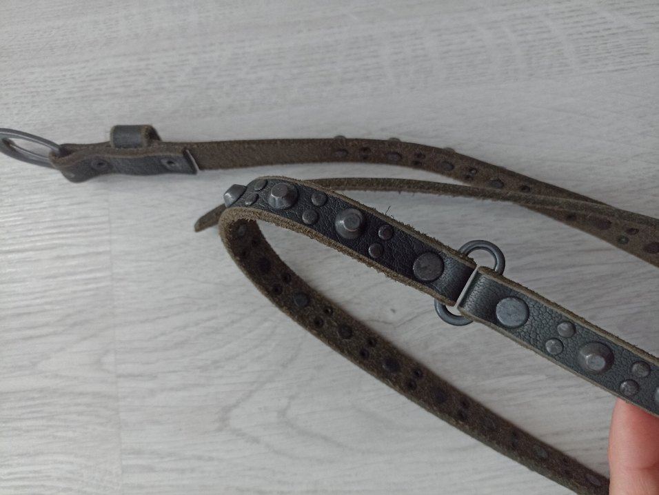 Siyah Deri Perçinli Rock Punk Kemer - Görsel 2