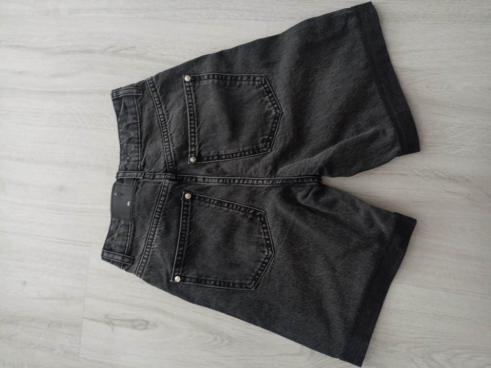 Gri Denim Şort - Görsel 2