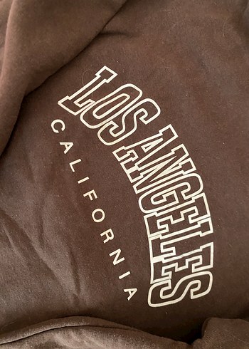 l Beden Kadın Kahverengi Los Angeles Baskılı Sweatshirt