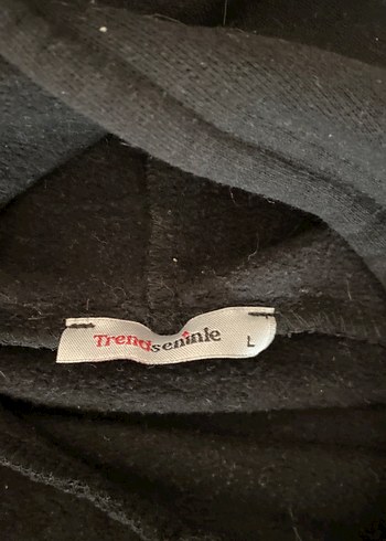 l Beden Siyah Baskılı Kapüşonlu Sweatshirt