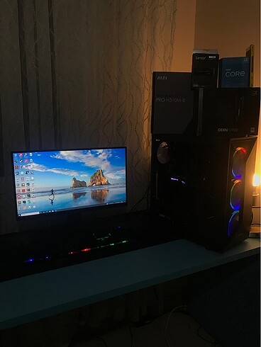 Masaüstü sistem Rx 580 i3 10.nesil 4.7ghz monitör+pc sıfır garan