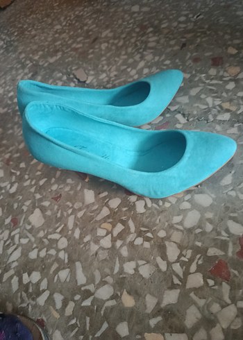 Turkuaz Kadın Dolgu Topuklu Stiletto - Görsel 2