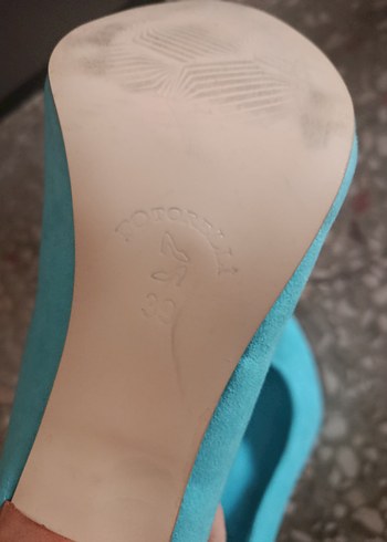 Turkuaz Kadın Dolgu Topuklu Stiletto - Görsel 3