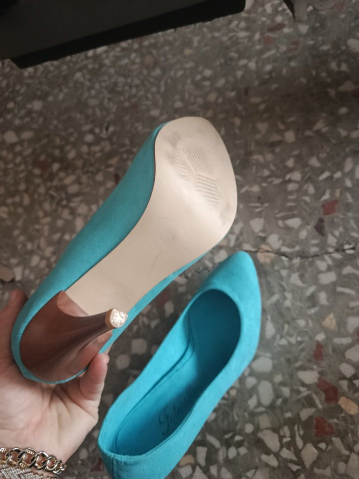 Turkuaz Kadın Dolgu Topuklu Stiletto - Görsel 4