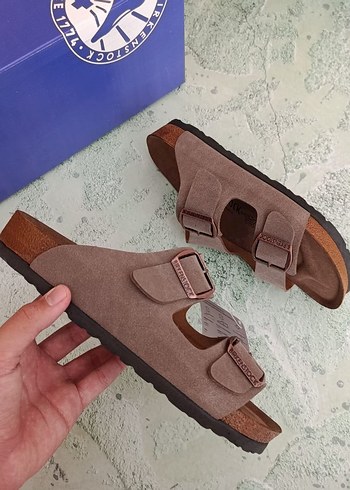 37 Beden kahverengi Renk Kahverengi Süet Kadın Terlikler Tokalı