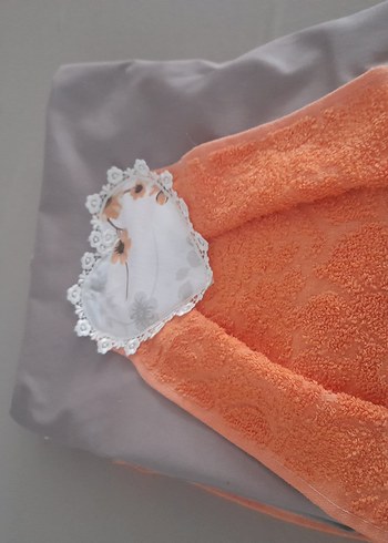 Nakışlı Gri Havlu - Görsel 3