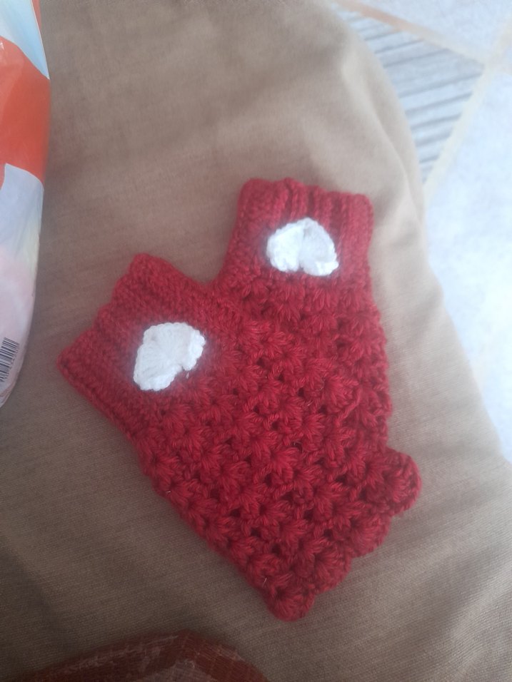 Mor Triko Kadın Eldiveni Kalp Detaylı - Görsel 3