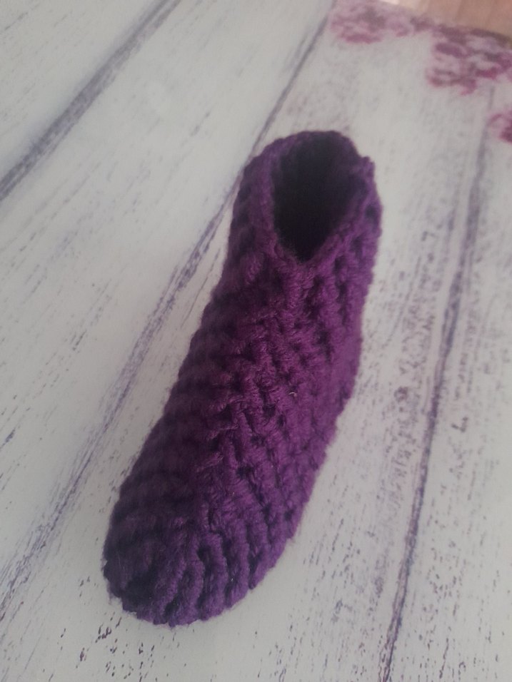 Kızlar için Mor Örme Sıcak Ev Terliği - Görsel 3