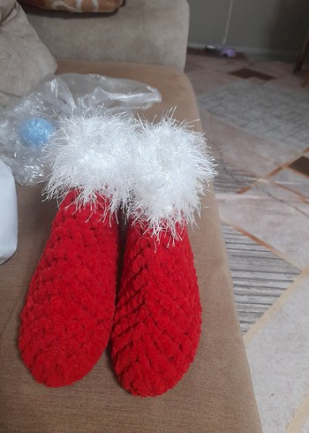 Mor Örgü Kız Çocuk Ev Terliği - Görsel 3