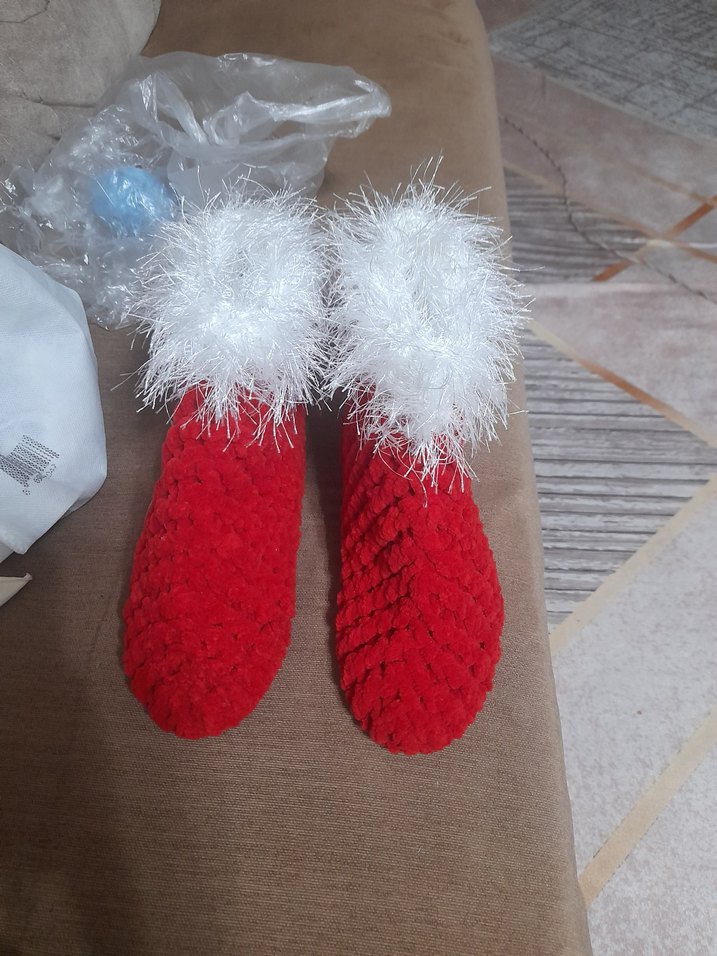 Mor Örgü Kız Çocuk Ev Terliği - Görsel 2