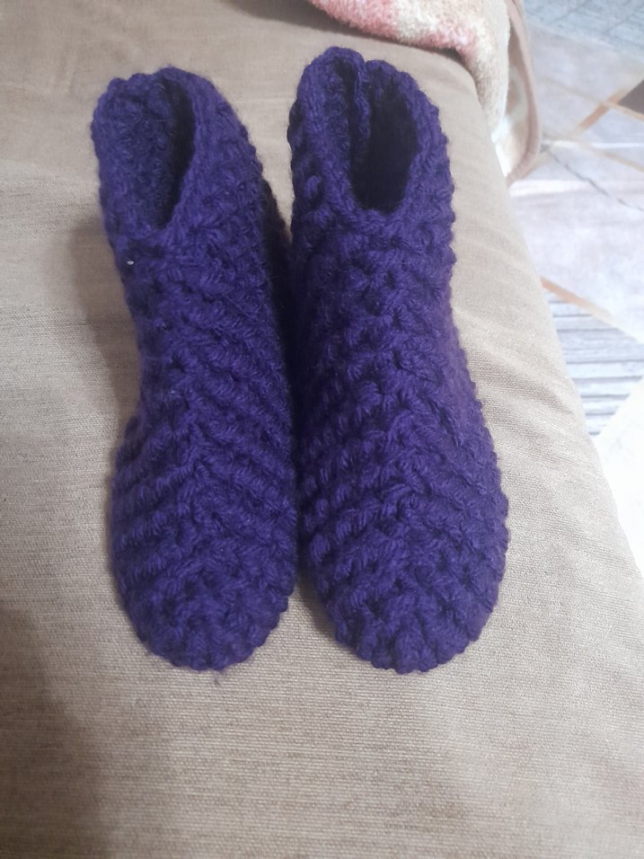 Mor Örgü Kız Çocuk Ev Terliği - Görsel 4