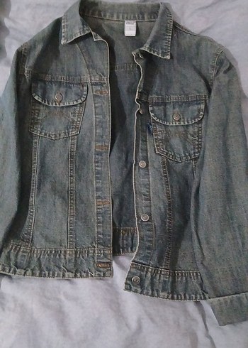 Gri Düğmeli Kadın Denim Ceket