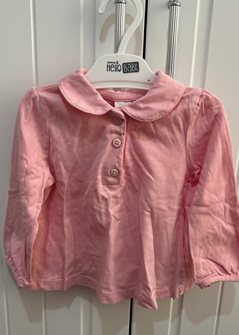 Kız Çocuk Pembe Pamuklu Uzun Kollu Gömlek