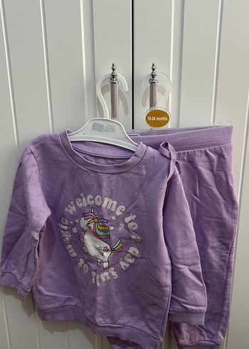 18-24 Ay Beden Mor Bebek Jogger Pantolon 1-24 Ay