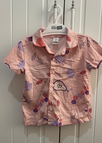 Düğmeli Pembe Kız Çocuk Pijama takımı