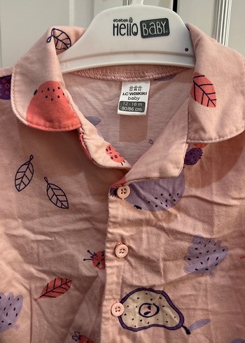 LC Waikiki Düğmeli Pembe Kız Çocuk Pijama takımı