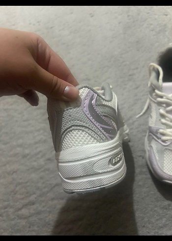 Beyaz Gri Bağcıklı Kadın Spor Ayakkabı - Görsel 3