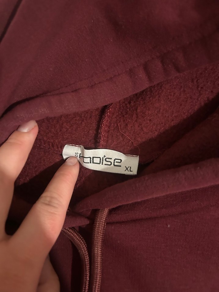 Bordo Kapüşonlu Rahat Sweatshirt - Görsel 3