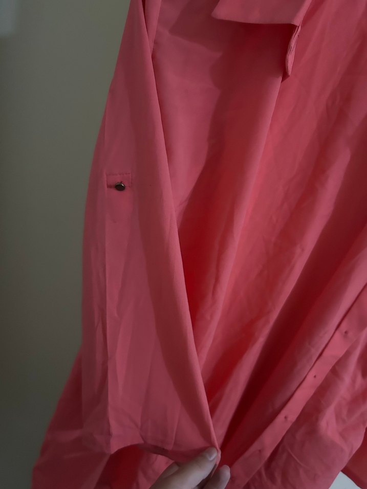 Pembe Düğmeli Uzun Kollu Gömlek - Görsel 4