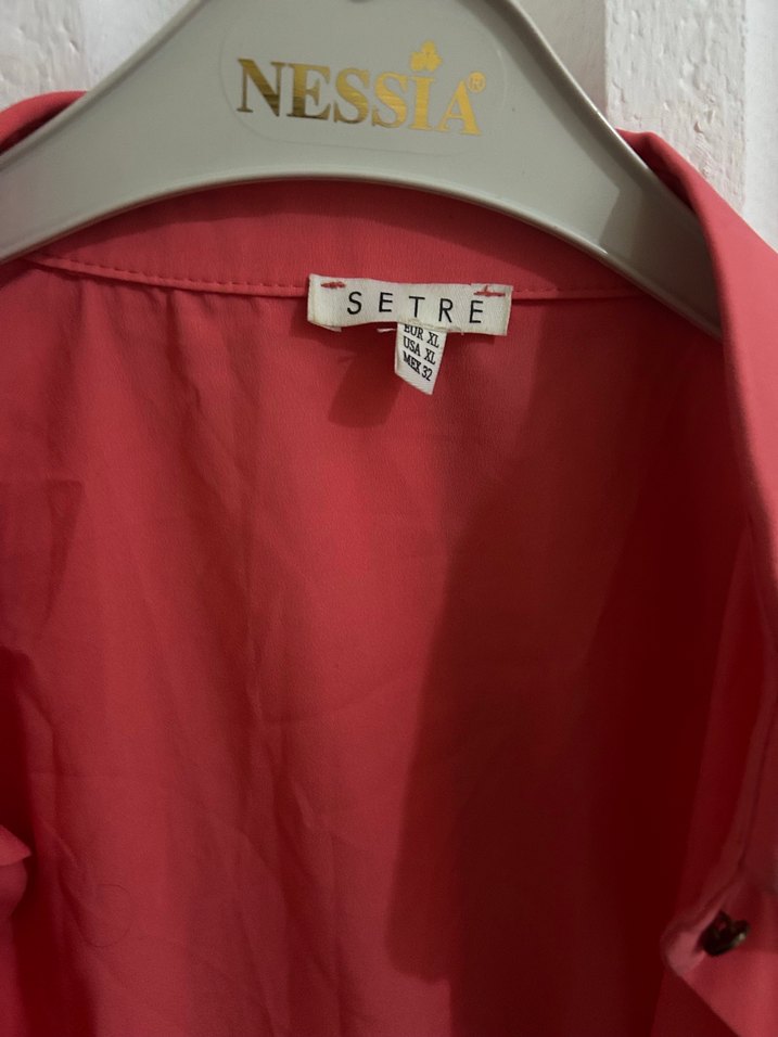 Pembe Düğmeli Uzun Kollu Gömlek - Görsel 3