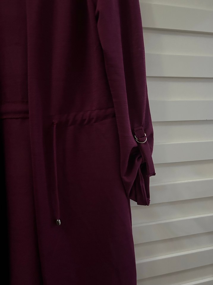 Mürdüm Uzun Kollu Salaş Kadın Hırka - Görsel 2